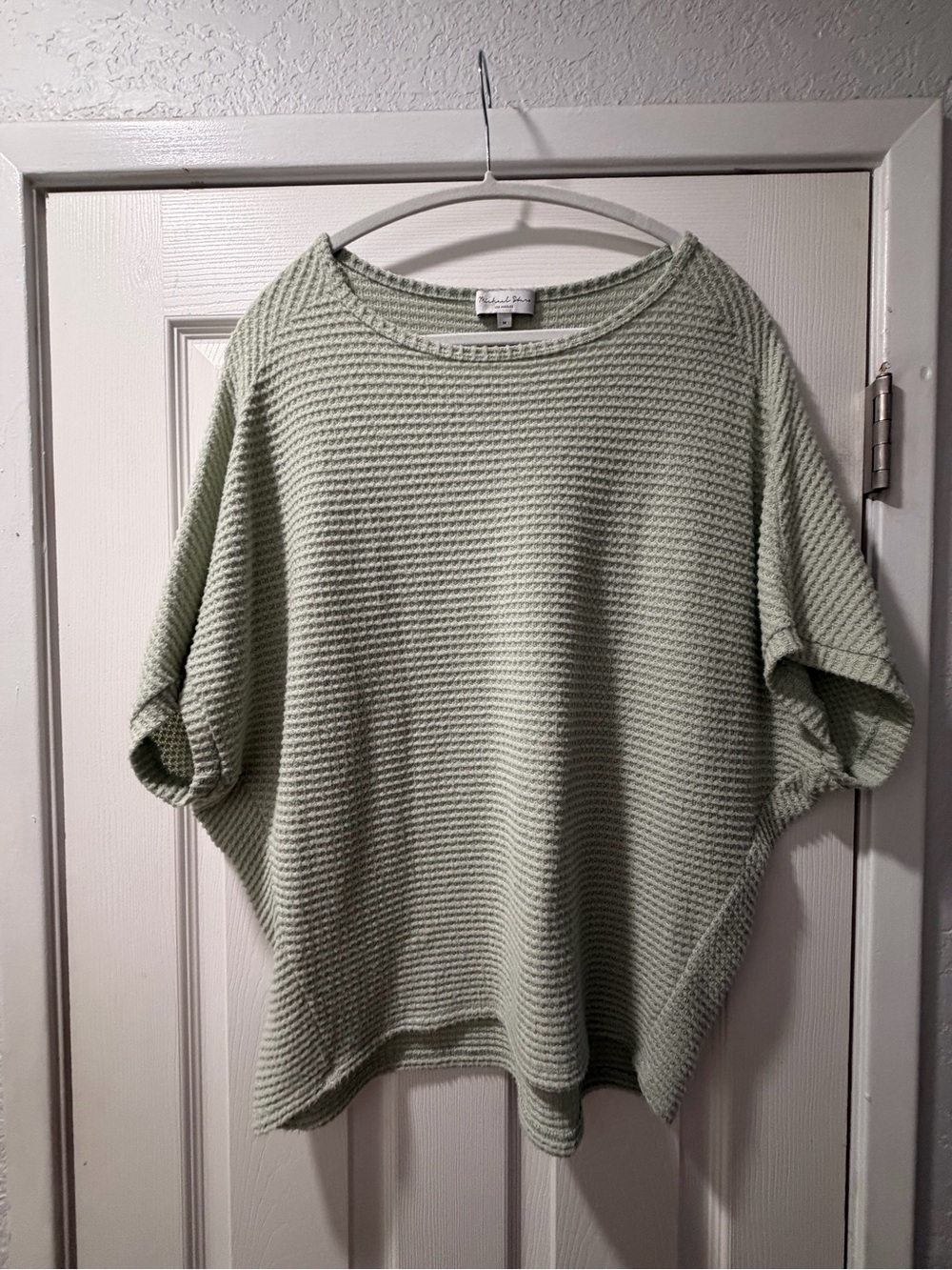 Michael Stars Light Sage Waffle Knit Relaxed Top